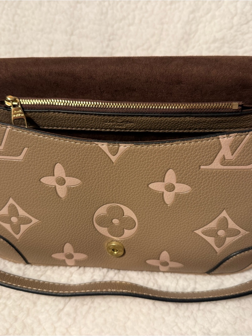 Louis Vuitton Taupe and Blush Monogram Crossbody Bag - Picture 4 of 7